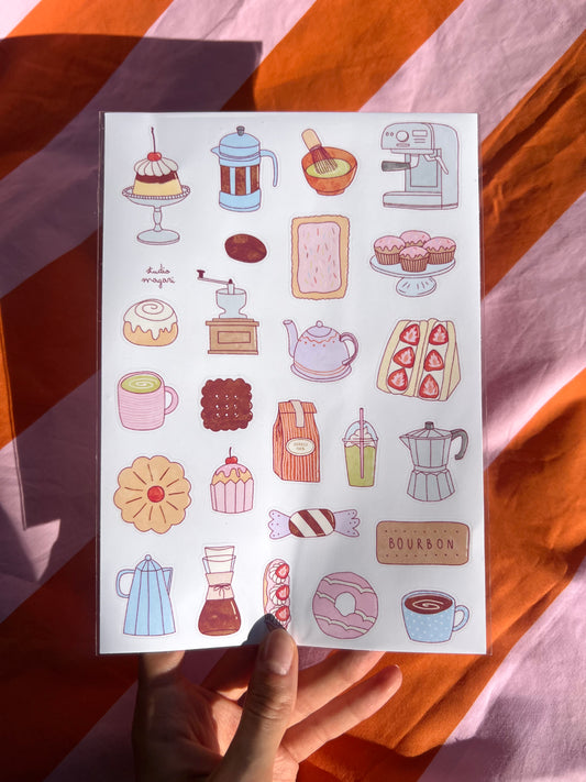 coffee shop sticker sheet