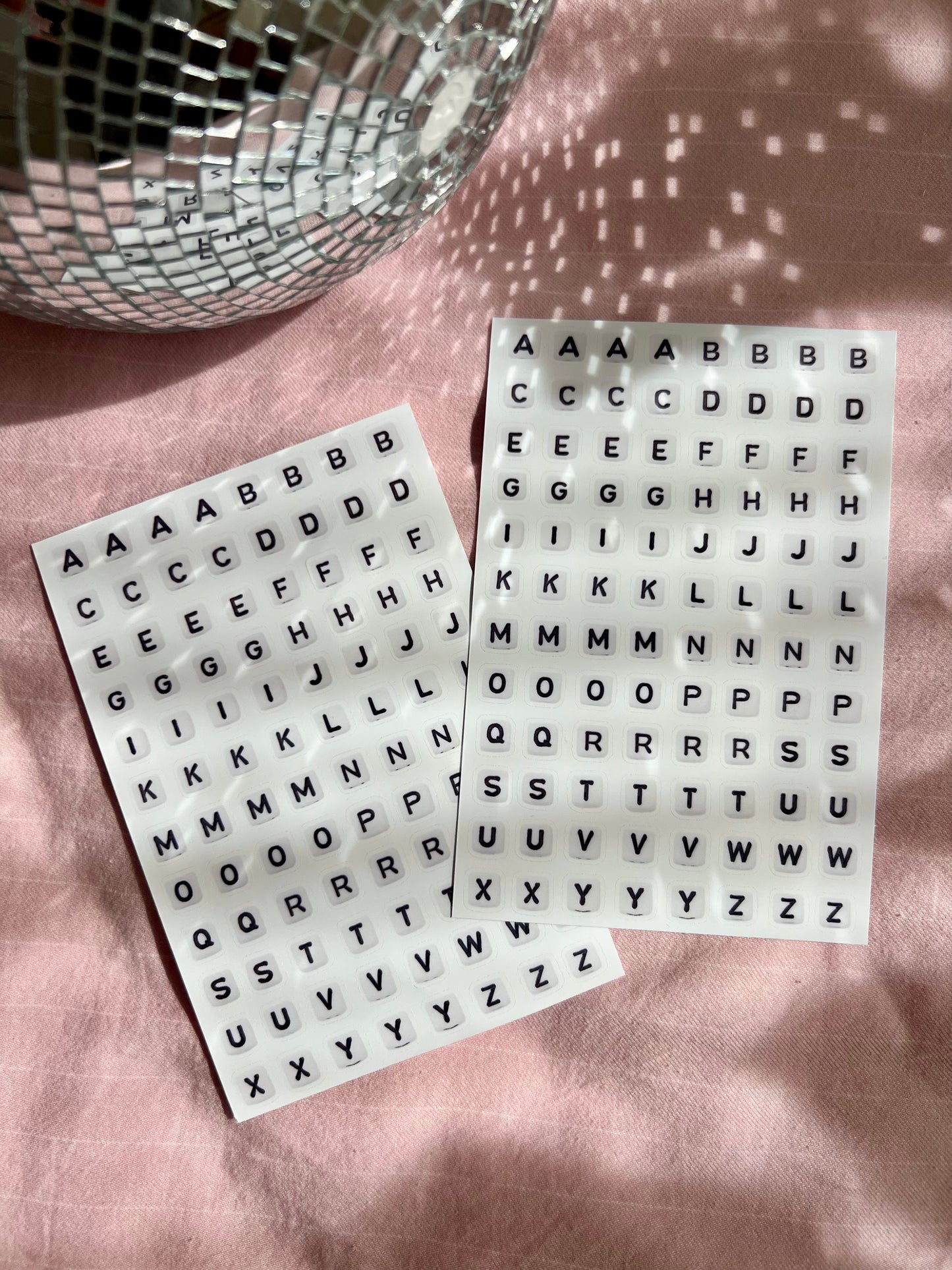 bead letters sticker sheet SQUARE