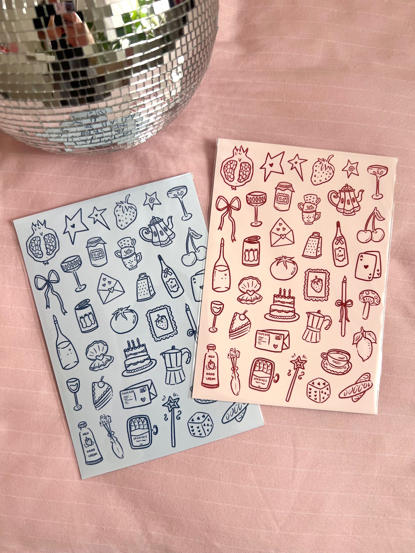 studio magari doodle sticker sheet blue