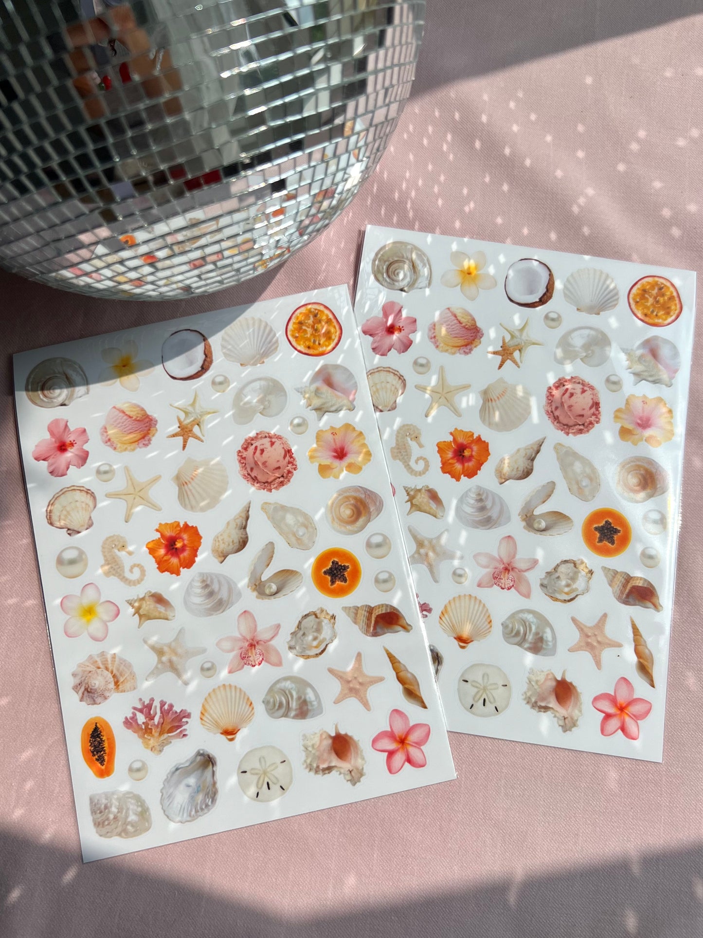 sea shells sticker sheet