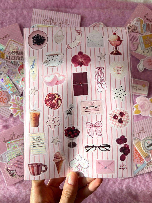 sweet pink sticker sheet