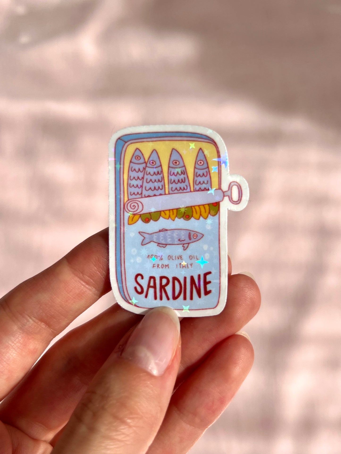holographic sardines sticker