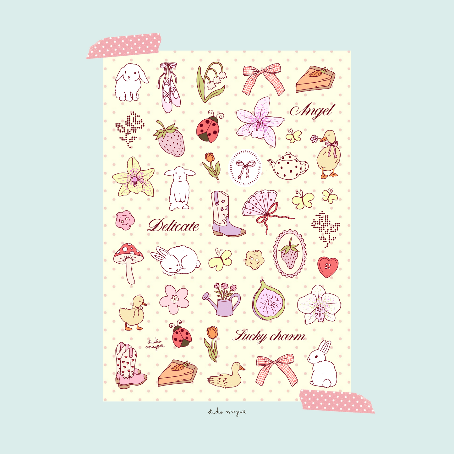 whimsy spring sticker sheet (DIGITAL)