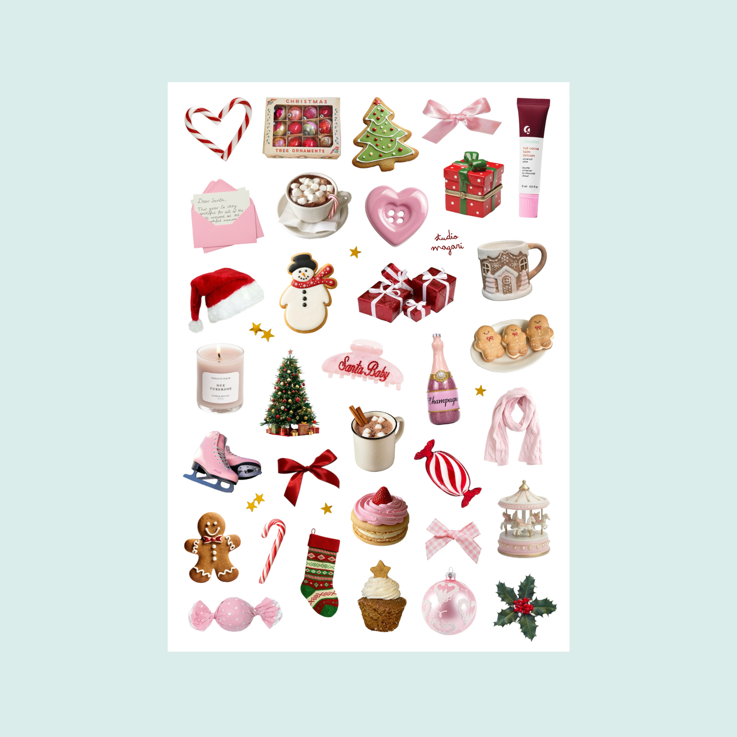 cozy Christmas sticker sheet (DIGITAL)