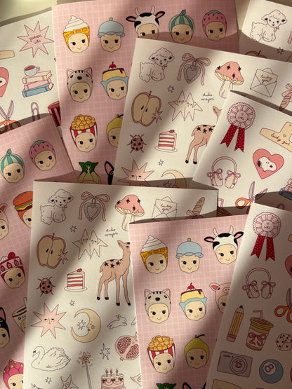 cool girl sticker sheet