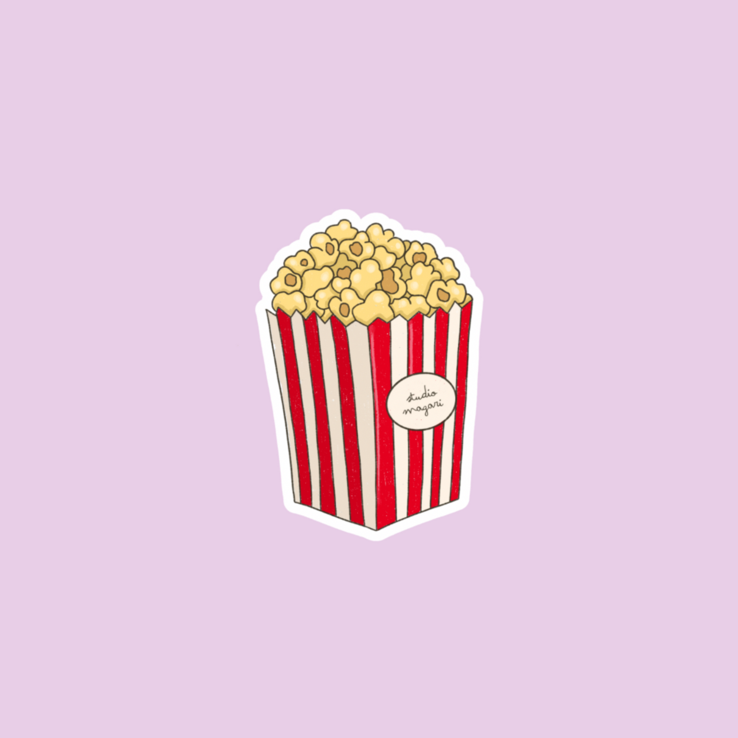 holographic popcorn sticker
