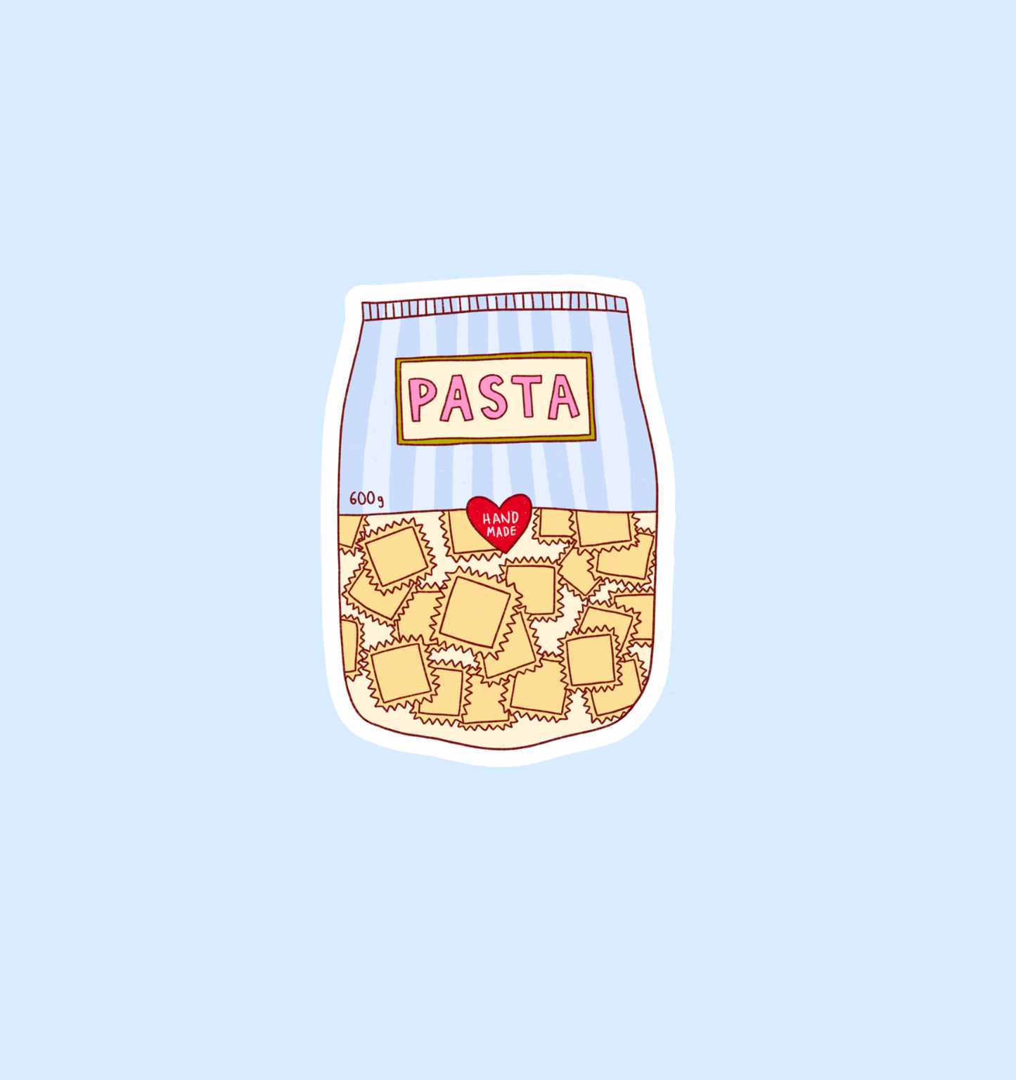 holographic pasta sticker