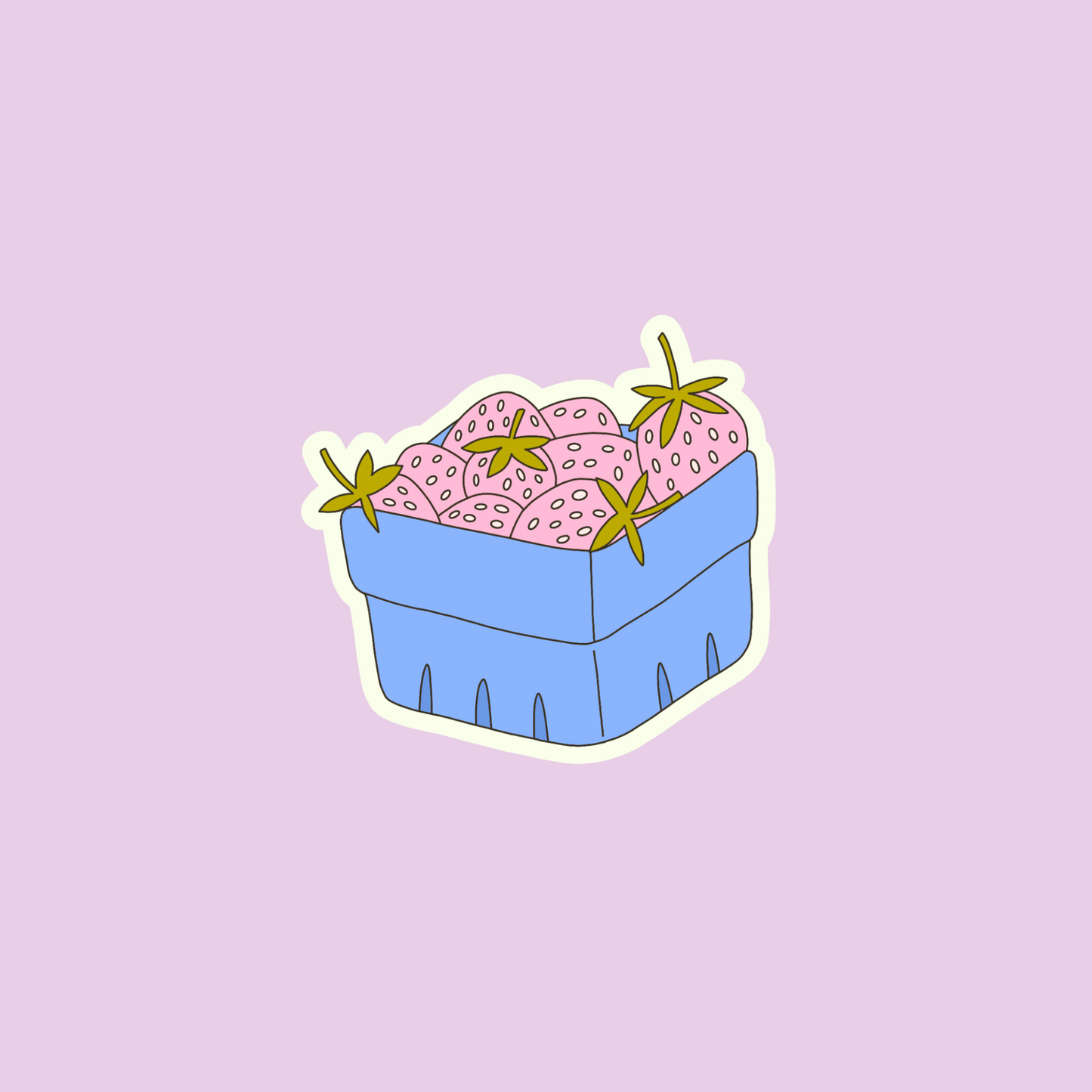 holographic strawberries sticker