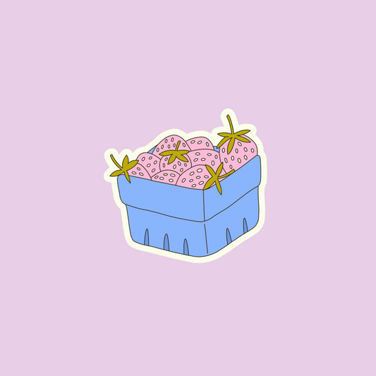 holographic strawberries sticker