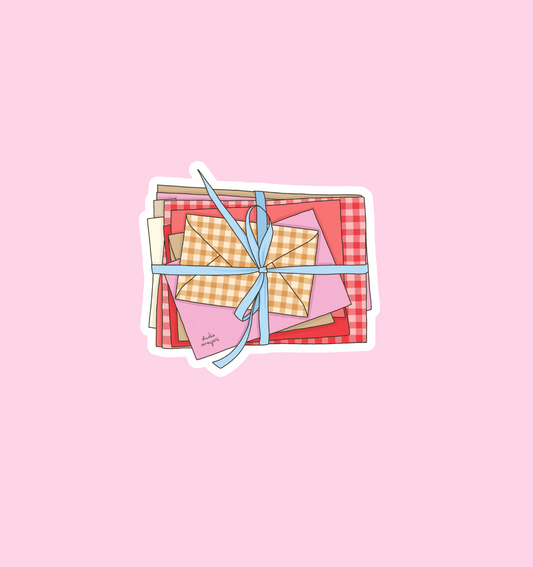 holographic happy mail sticker