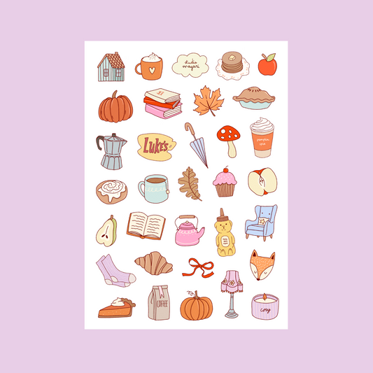 cozy season sticker sheet (DIGITAL)