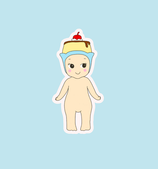 holographic pudding baby sticker