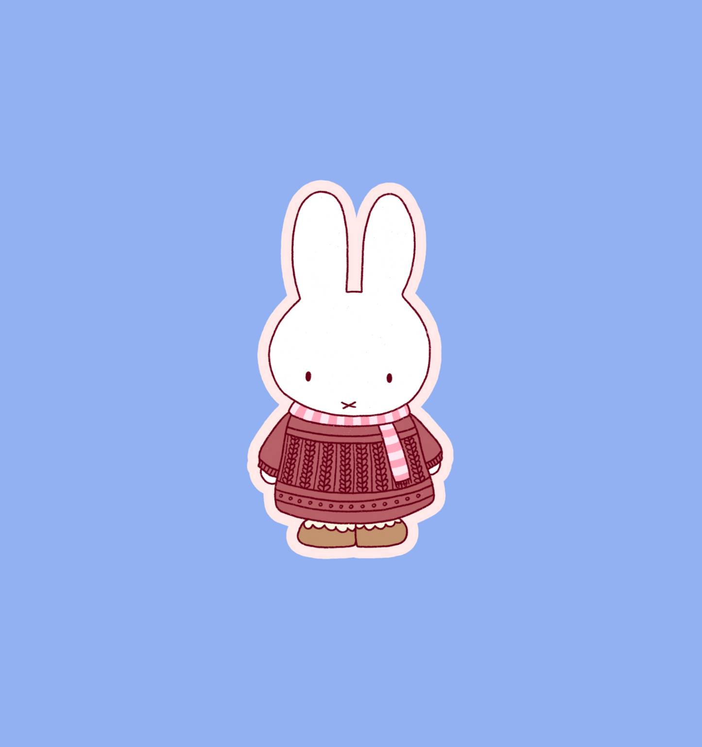 holographic winter bunny sticker