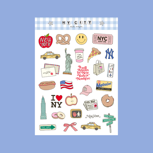 it will always be New York or nowhere sticker sheet