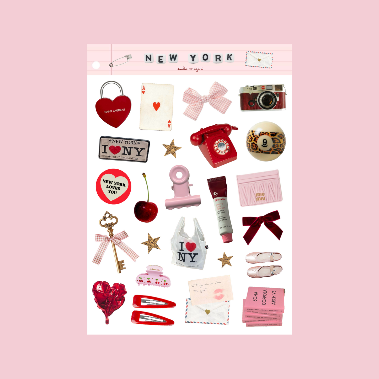 New York loves you sticker sheet