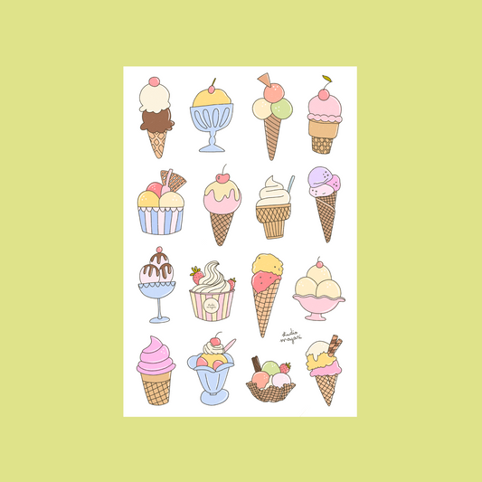 ice cream sticker sheet