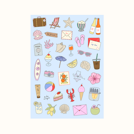 summer sticker sheet