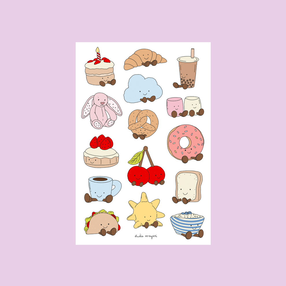 jellycat sticker sheet – studio magari