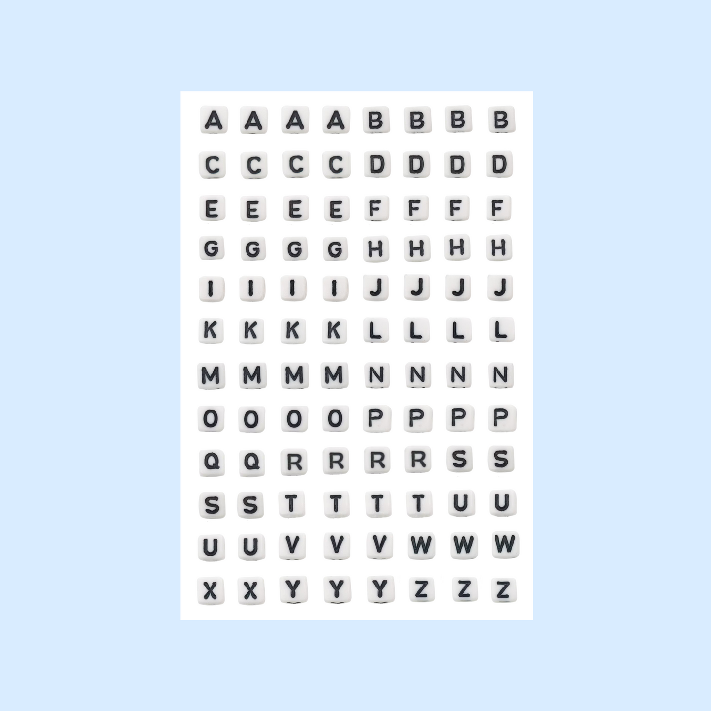 bead letters sticker sheet SQUARE