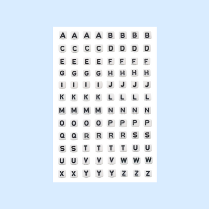 bead letters sticker sheet SQUARE