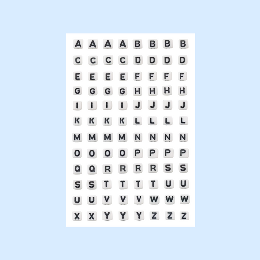 bead letters sticker sheet SQUARE