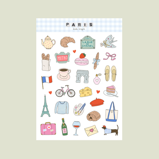 Paris sticker sheet