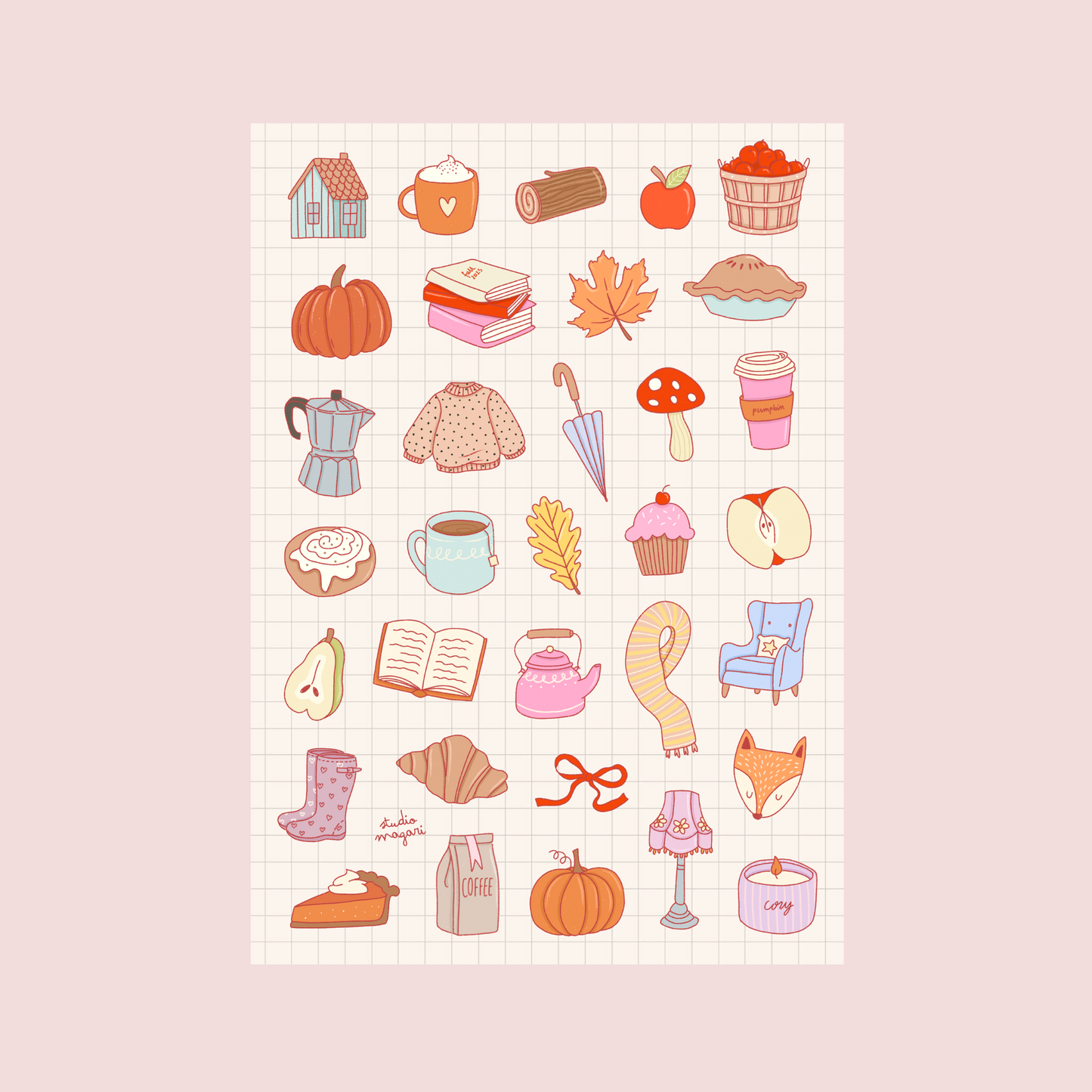 autumn sticker sheet