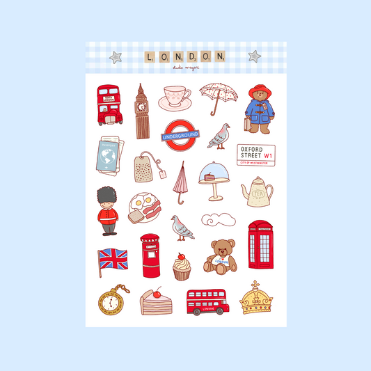 London sticker sheet