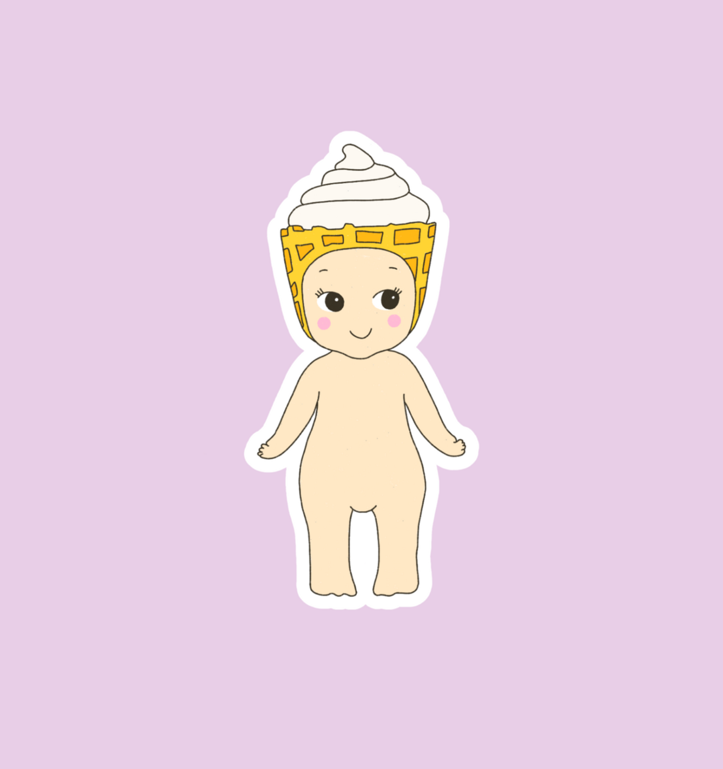 holographic ice cream baby sticker
