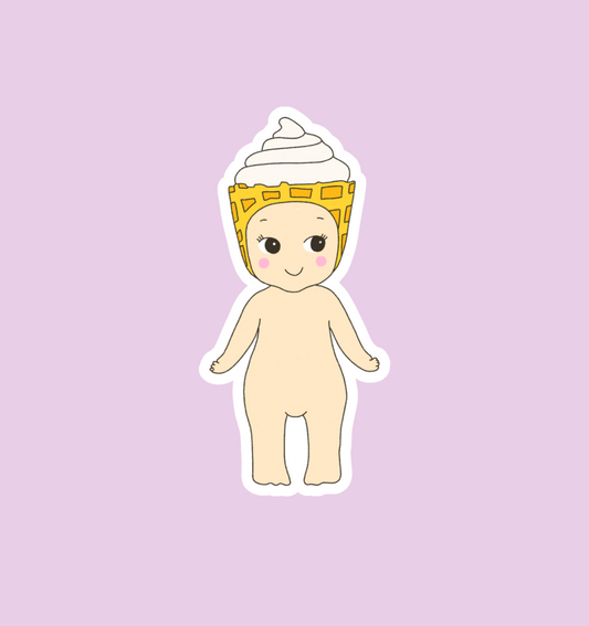 holographic ice cream baby sticker