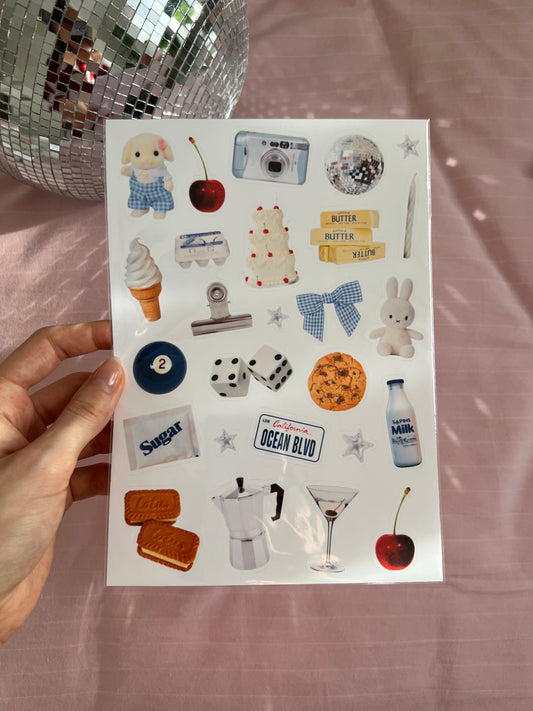 blue trinket sticker sheet