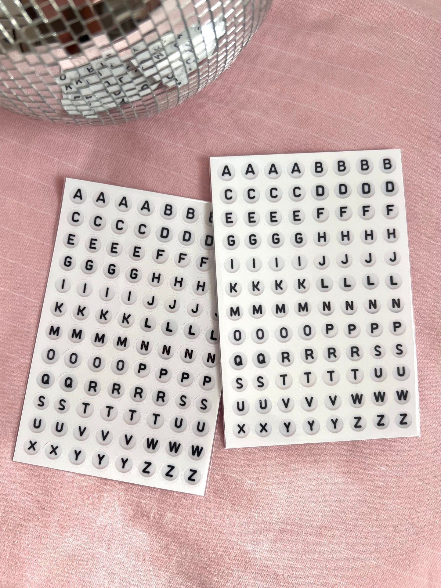 bead letters sticker sheet