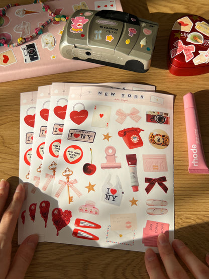 New York loves you sticker sheet