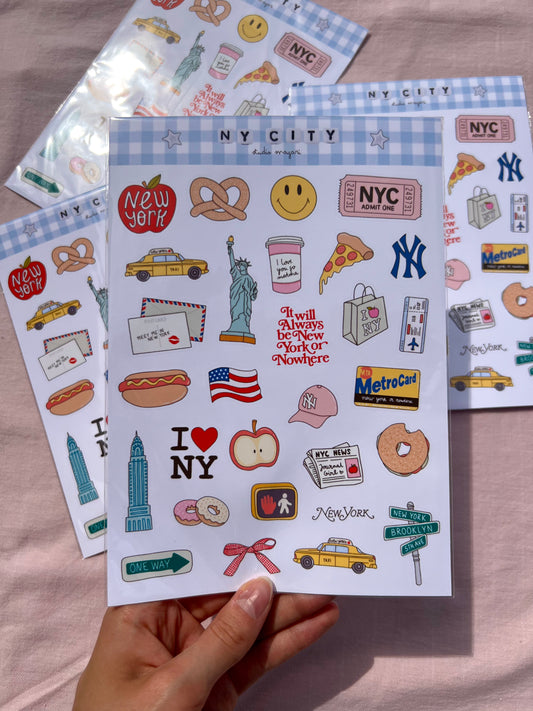 it will always be New York or nowhere sticker sheet
