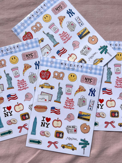 it will always be New York or nowhere sticker sheet