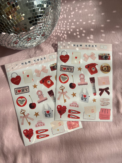 New York loves you sticker sheet