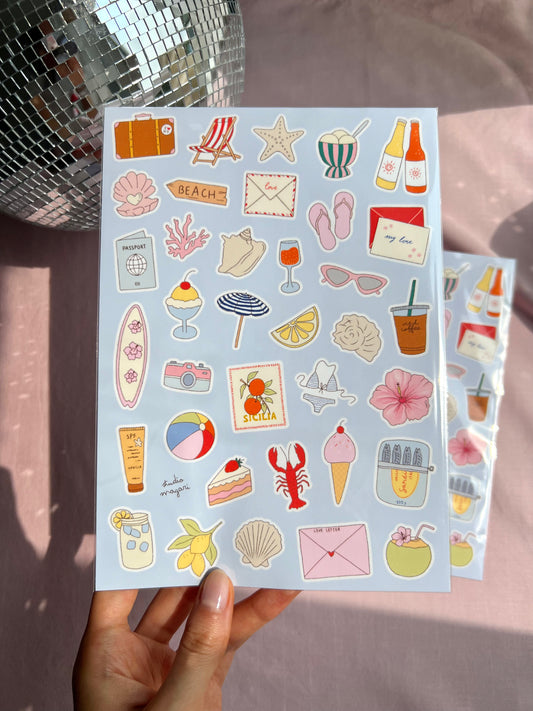 summer sticker sheet