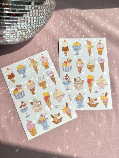 ice cream sticker sheet