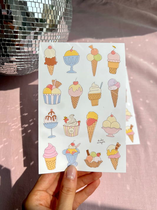 ice cream sticker sheet