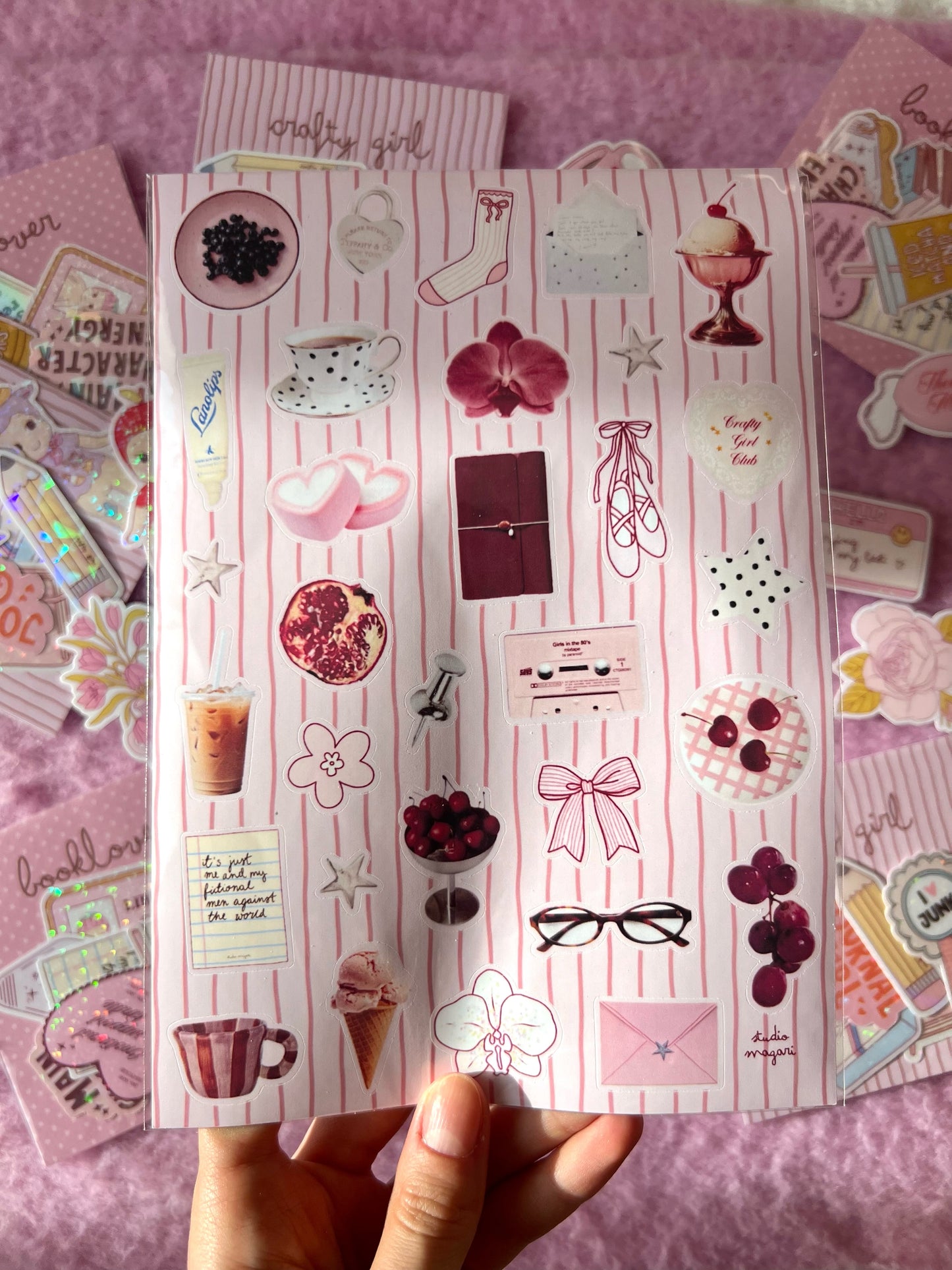 sweet pink sticker sheet