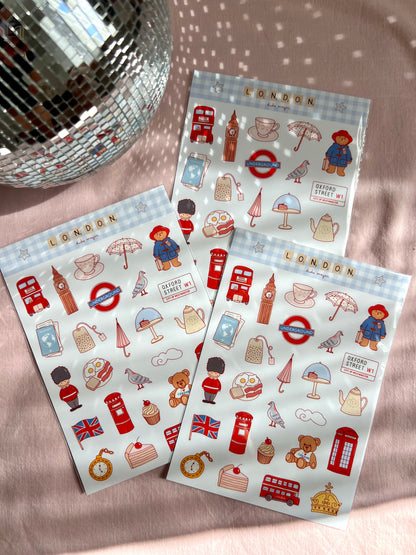 London sticker sheet