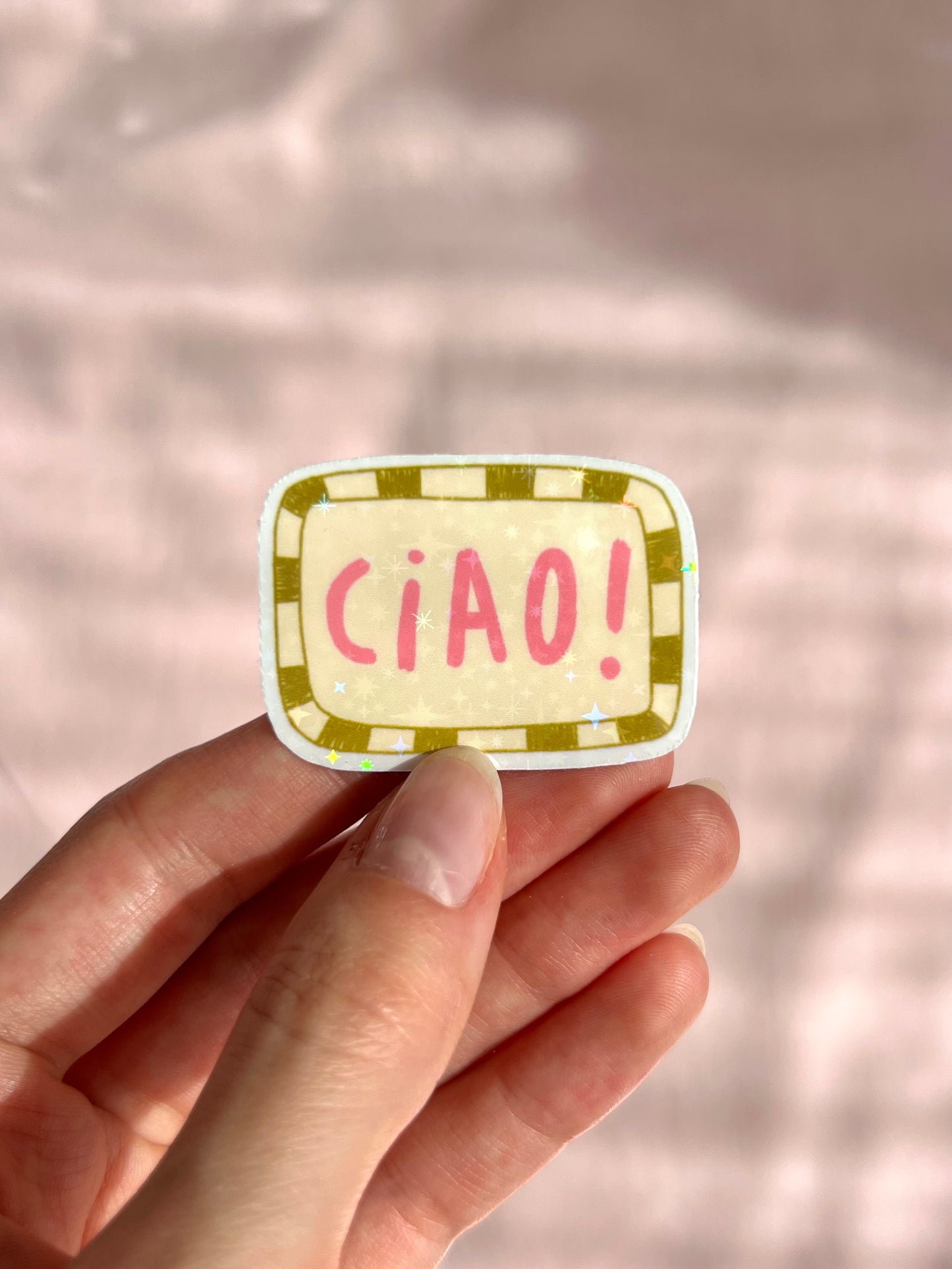 holographic ciao sticker