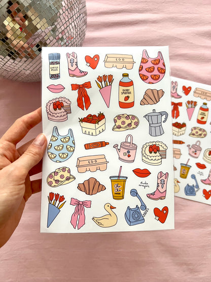 spring picnic sticker sheet