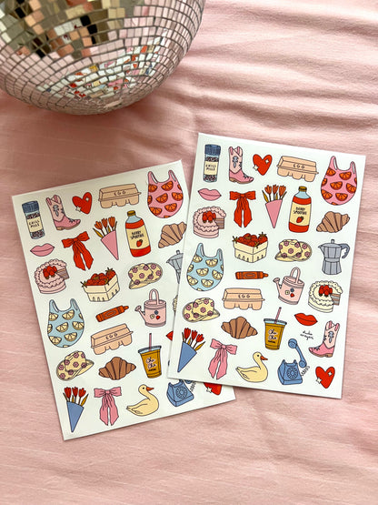 spring picnic sticker sheet