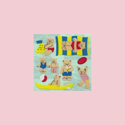 seaside teddy bear stickers