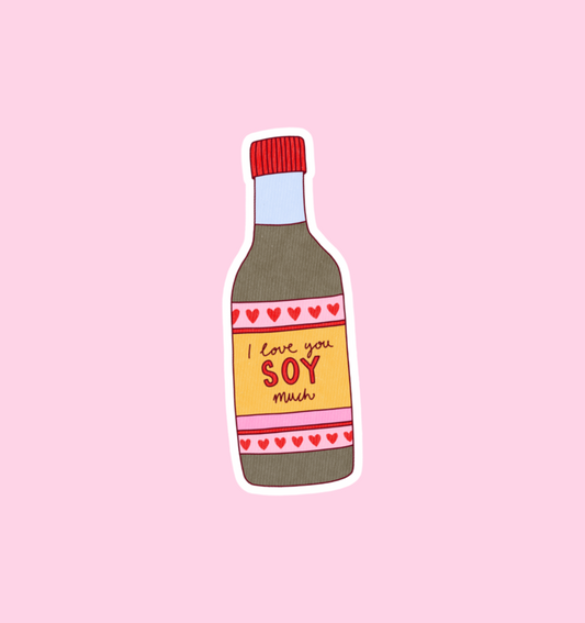 holographic I love you soy much sticker