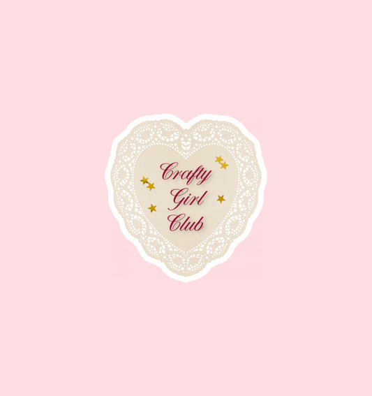 holographic crafty girl club sticker