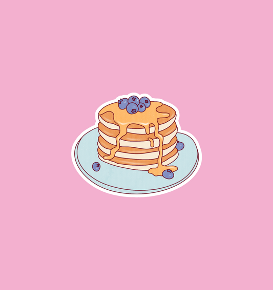 holographic blueberry pancakes sticker