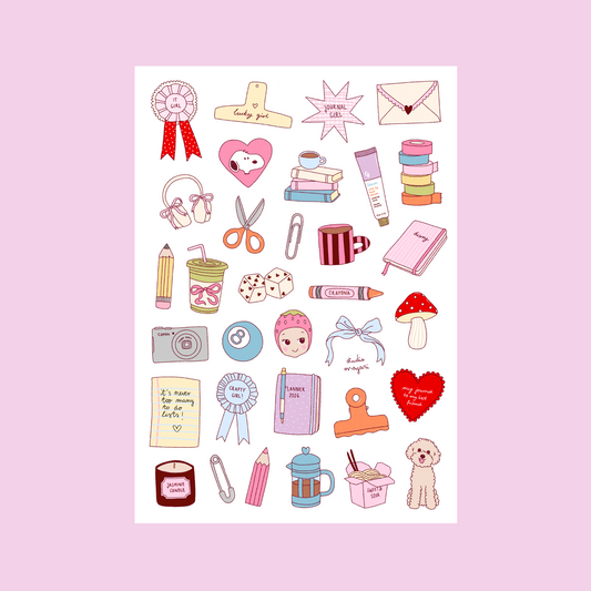 cool girl sticker sheet