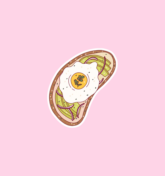 holographic avocado toast sticker